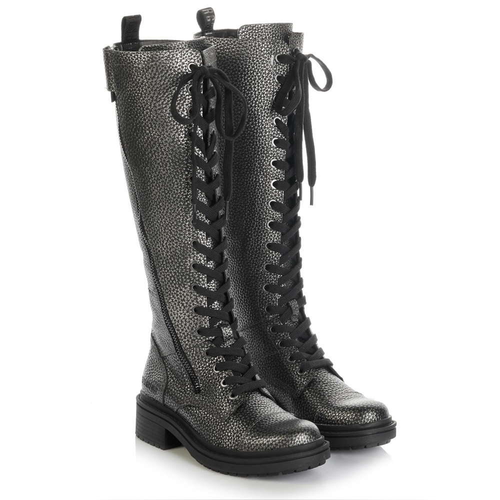 DIRK BIKKEMBERGS Saidya Lace Up Knee High Combat Moto Goth Punk Boots \\ 8